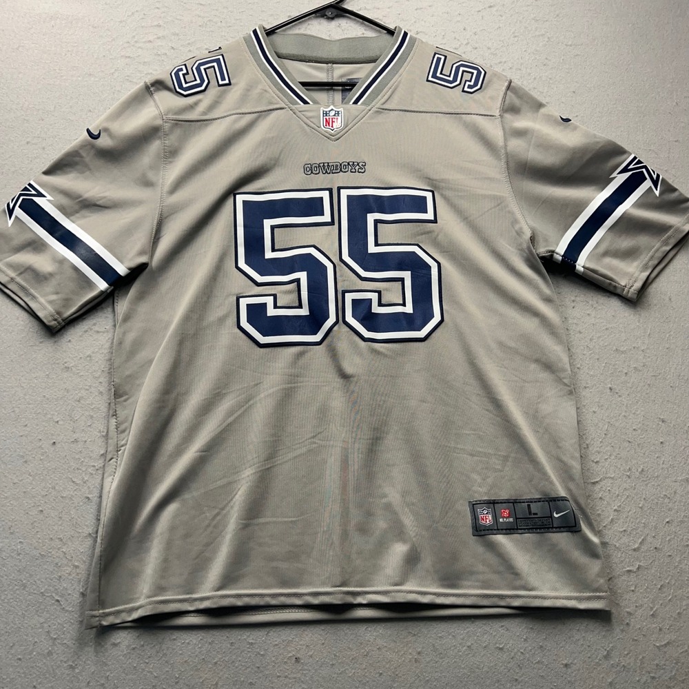 Nike Dallas Cowboys Vander Esch 55 Jersey Mens Large Grey NFL On Field Football